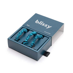 Blissy Skinny Scrunchies in Aqua