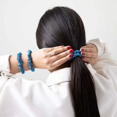 Blissy Skinny Scrunchies in Aqua