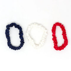 Blissy Skinny Scrunchies in Red, White, and Blue