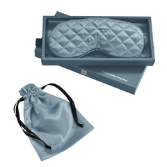 Sleep Mask in Ash Blue with Diamond Quilted Pattern