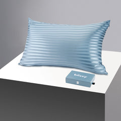 Ash Blue Striped Queen Pillowcase