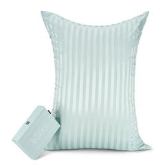Mint Striped Queen Pillowcase