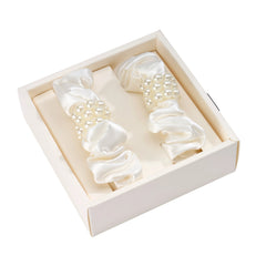 Blissy Petite Pearl Scrunchies in White