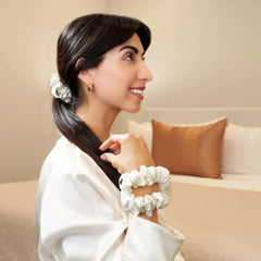 Blissy White Scrunchies