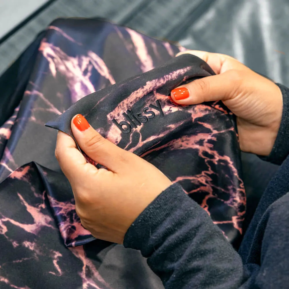 Pillowcase in Rose Black Marble, Standard Size