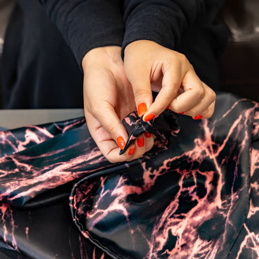 Pillowcase in Rose Black Marble, Standard Size