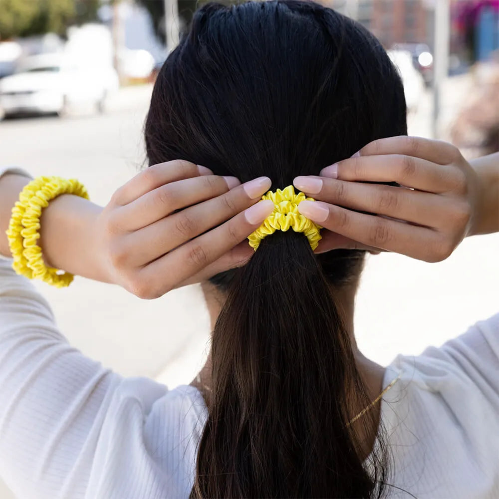 Blissy Skinny Scrunchies in Sunshine Yellow