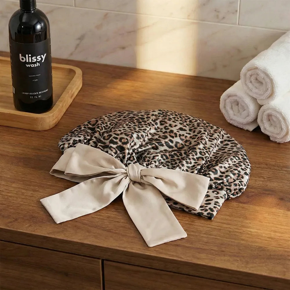 Blissy Bow Bonnet in Leopard
