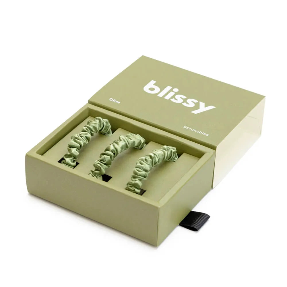 Blissy Skinny Scrunchies in Olive