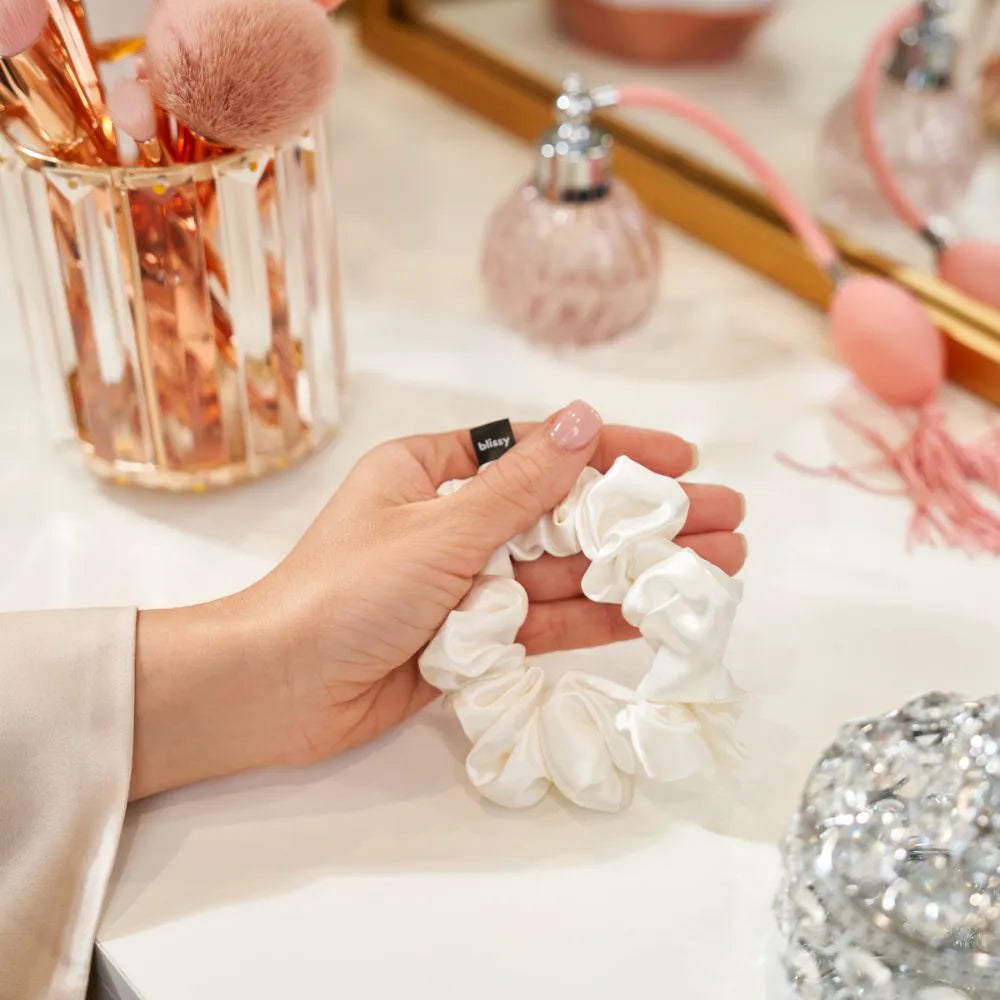 Blissy White Scrunchies