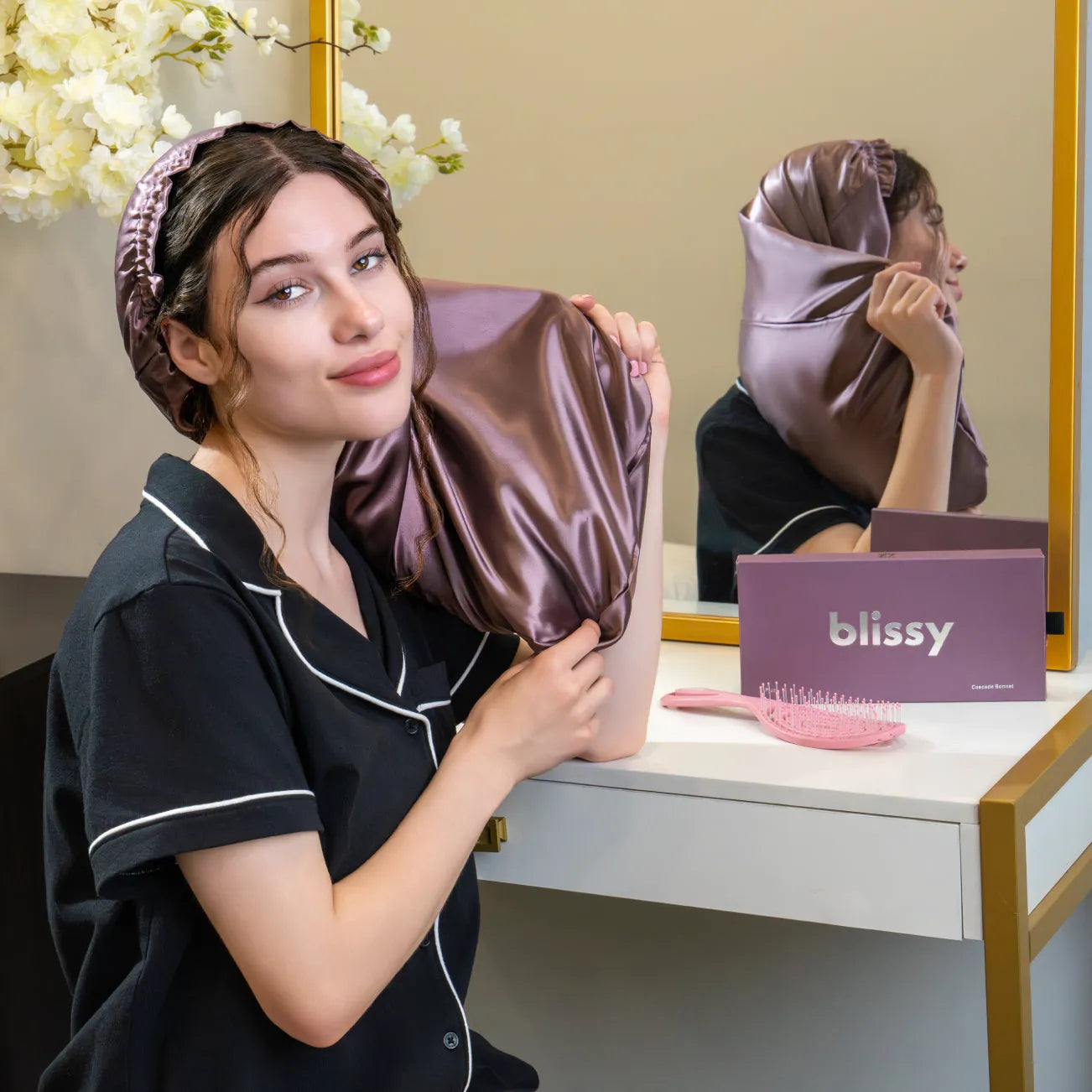 Blissy Cascade Bonnet in Plum