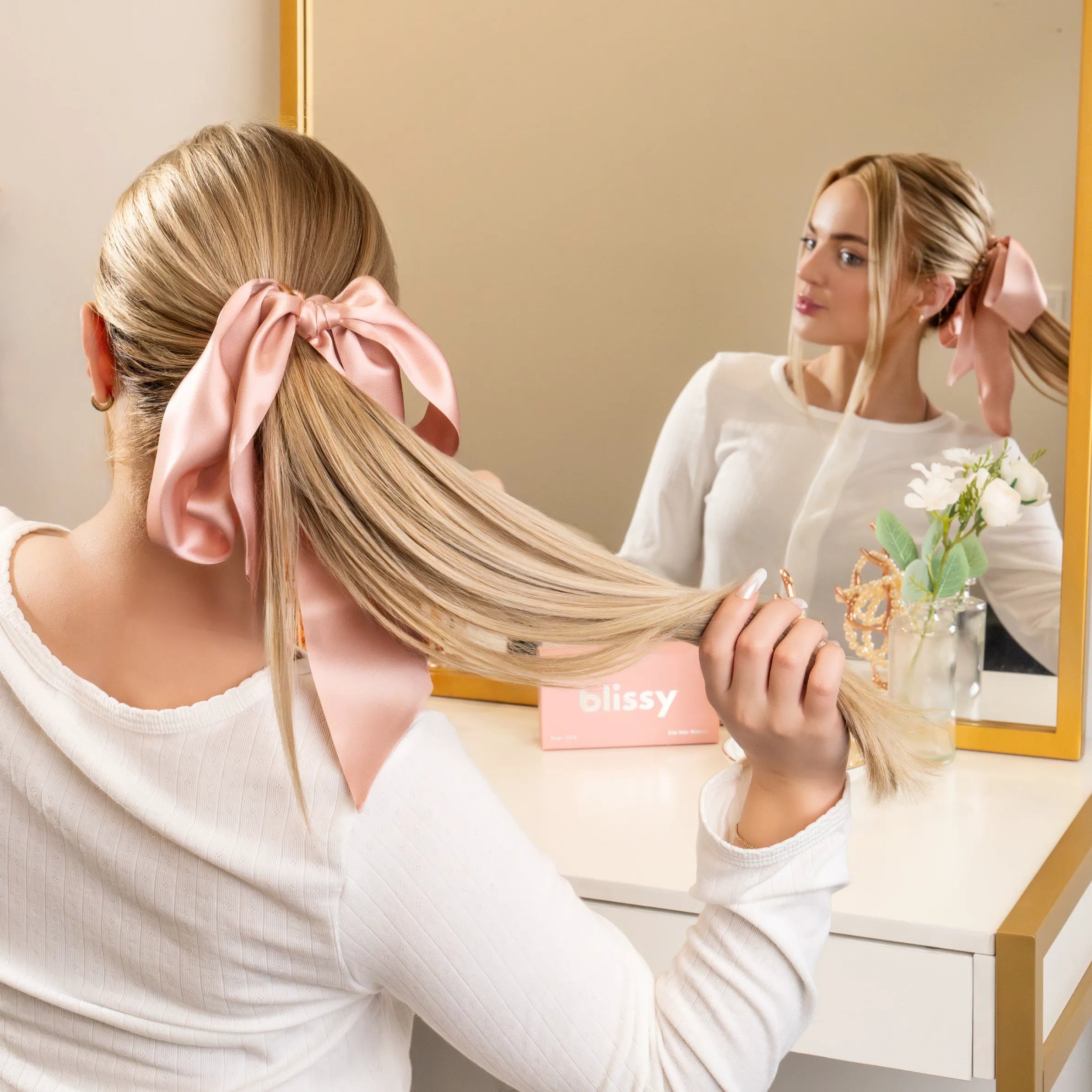 Blissy Hair Ribbon in Rose Gold