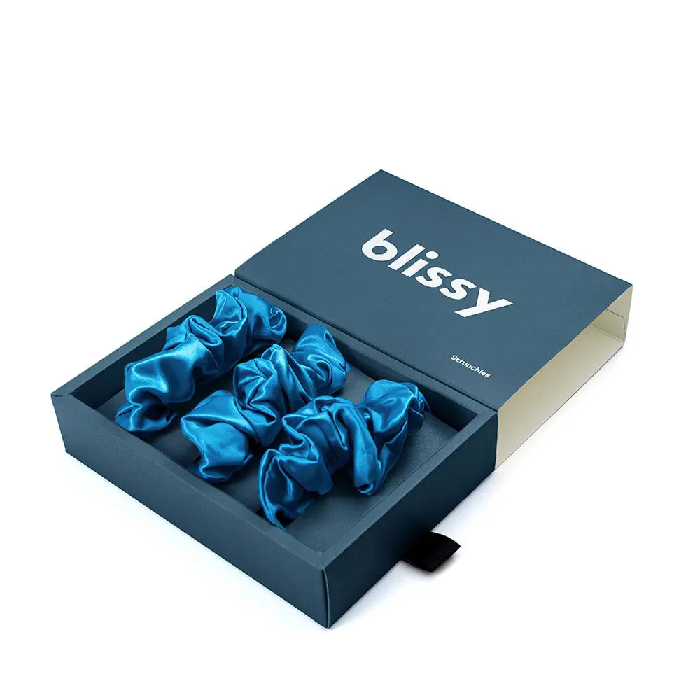 Blissy Scrunchies in Aqua