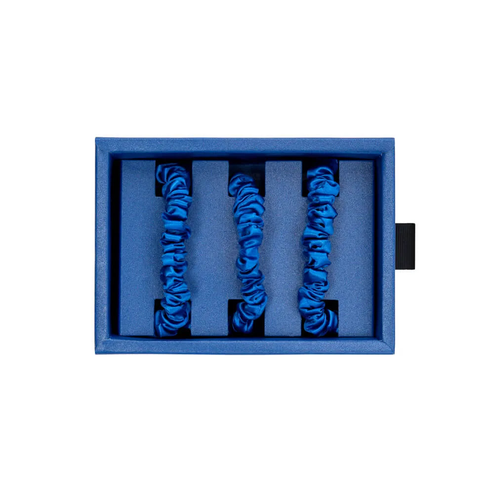 Blissy Skinny Scrunchies in Azure
