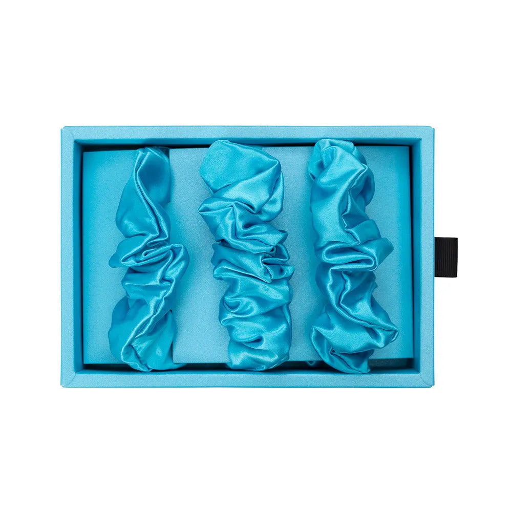 Blissy Scrunchies in Bahama Blue