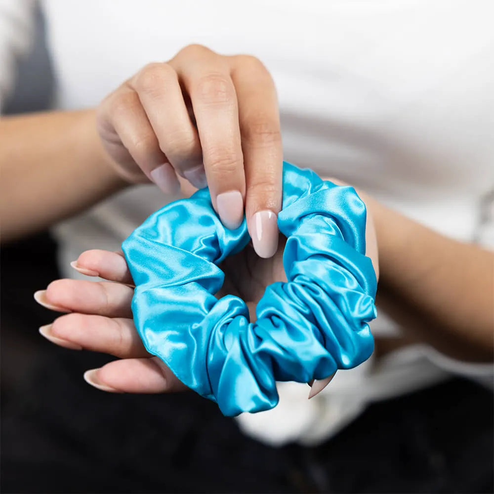 Blissy Scrunchies in Bahama Blue