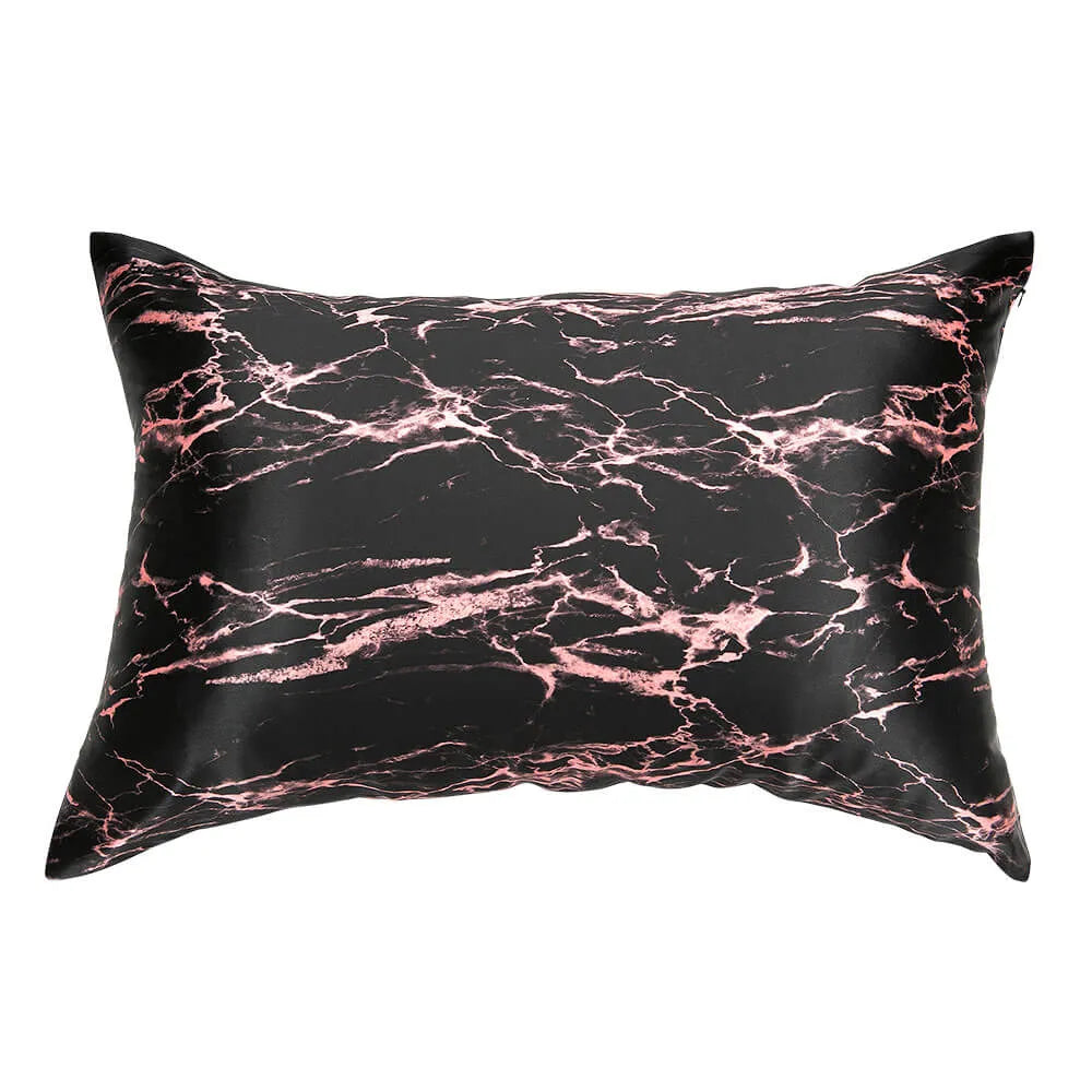 Pillowcase in Rose Black Marble, Queen Size