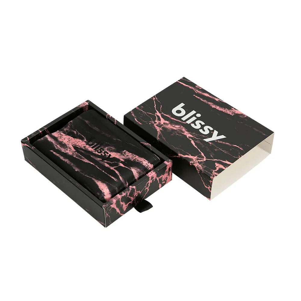Pillowcase in Rose Black Marble, Standard Size
