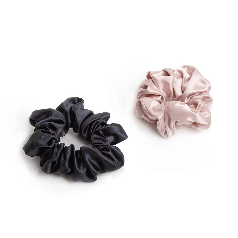 Blissy Scrunchies 9-Piece Set in Black, White, Pink, and Tie-Dye