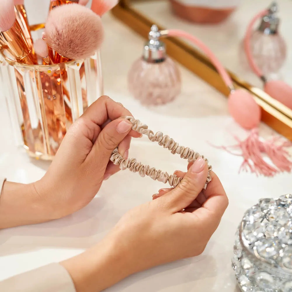Blissy Skinny Scrunchies in Champagne