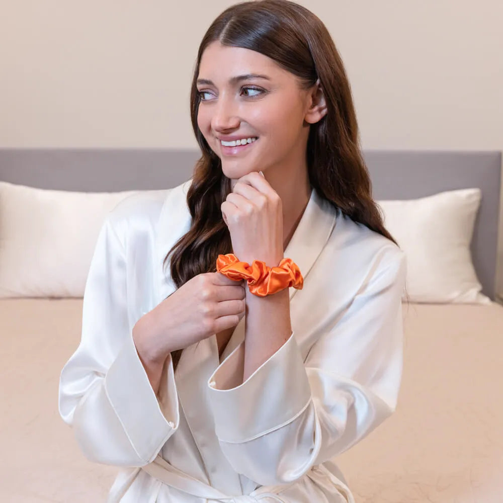 Blissy Scrunchies in Coral