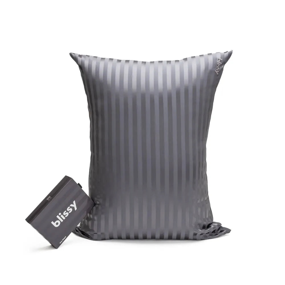 Queen Grey Striped Pillowcase