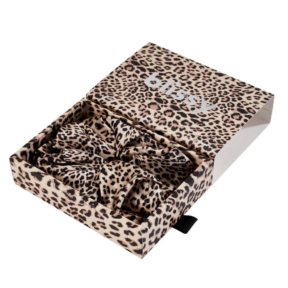 Blissy Oversized Scrunchie in Leopard Print