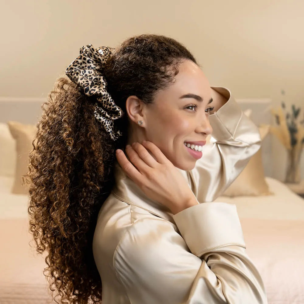 Blissy Oversized Scrunchie in Leopard Print