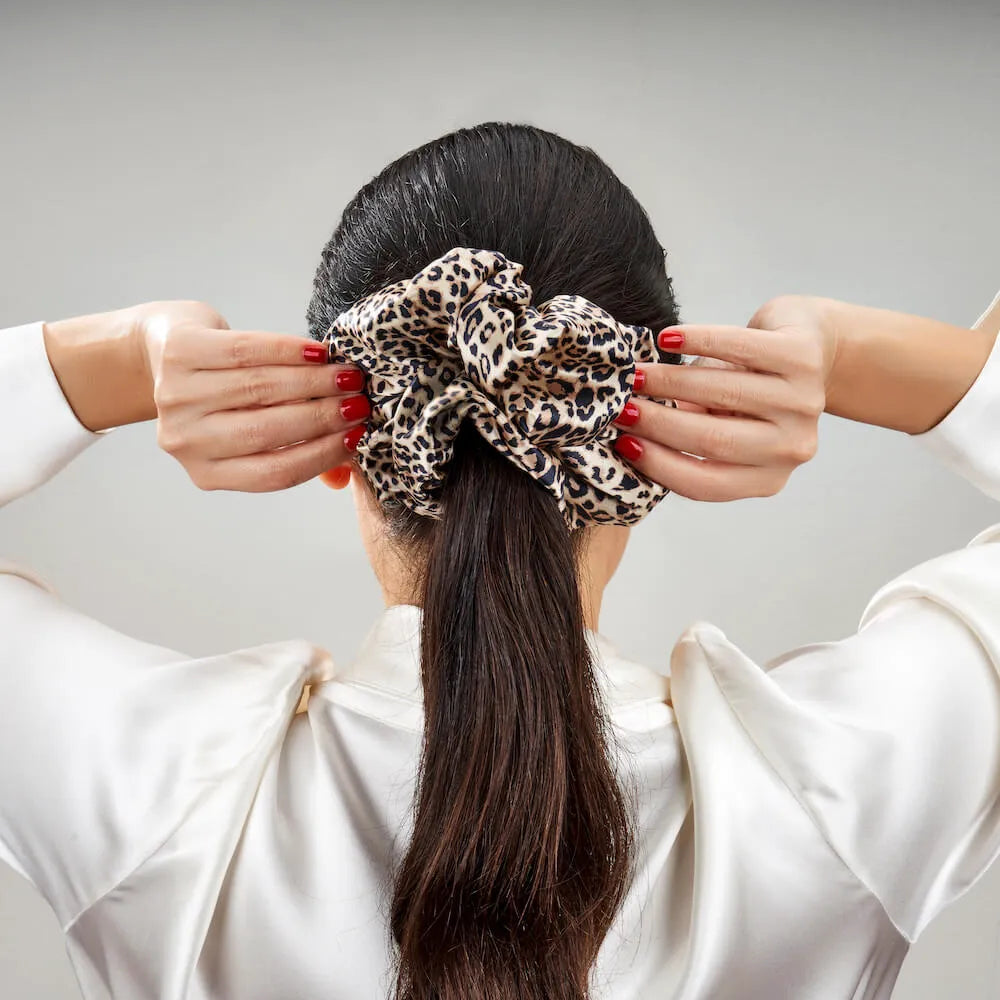 Blissy Oversized Scrunchie in Leopard Print