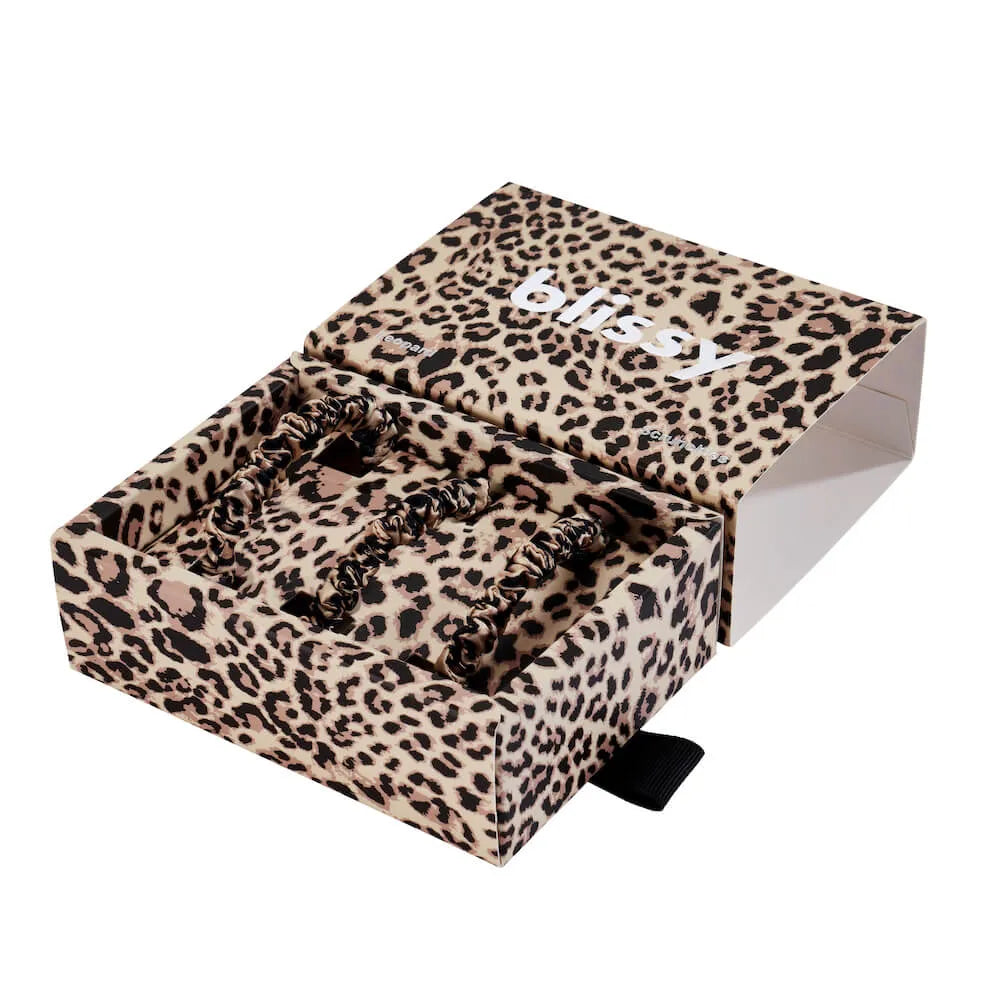 Blissy Skinny Scrunchies in Leopard