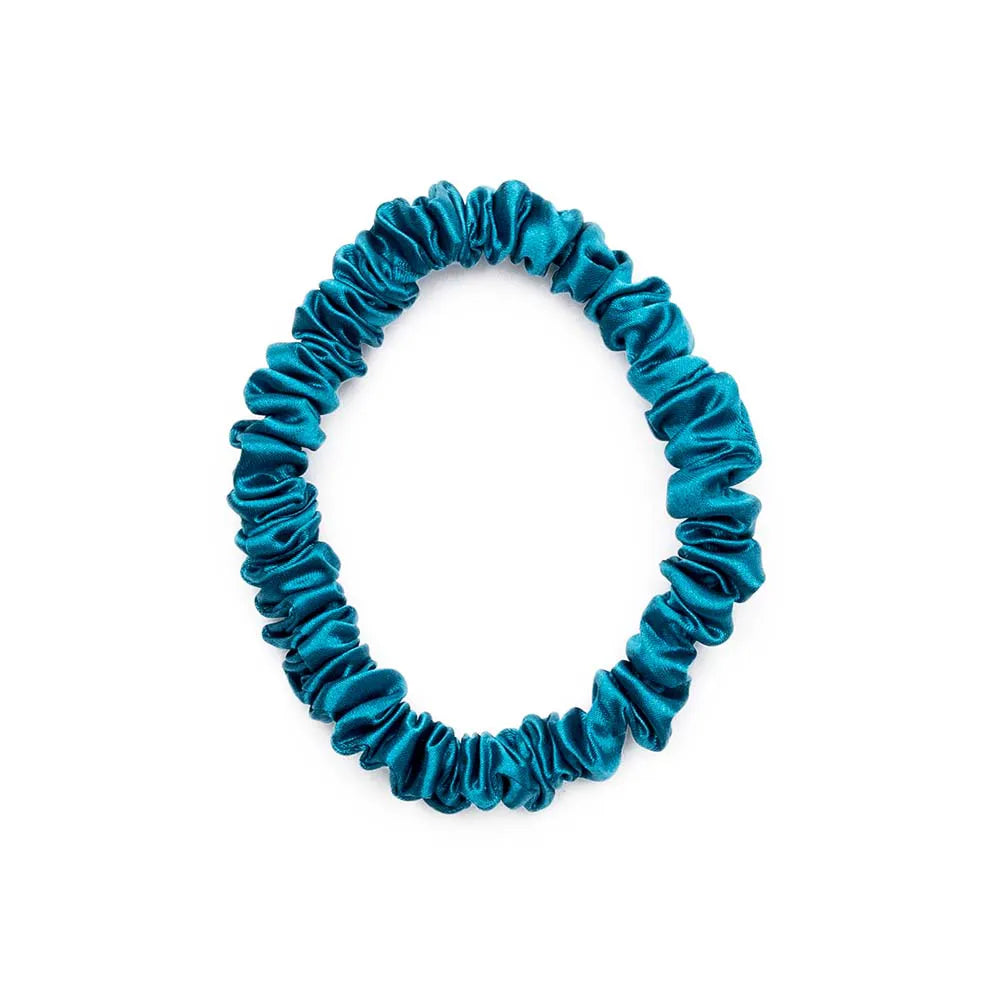 Blissy Skinny Scrunchies in Aqua