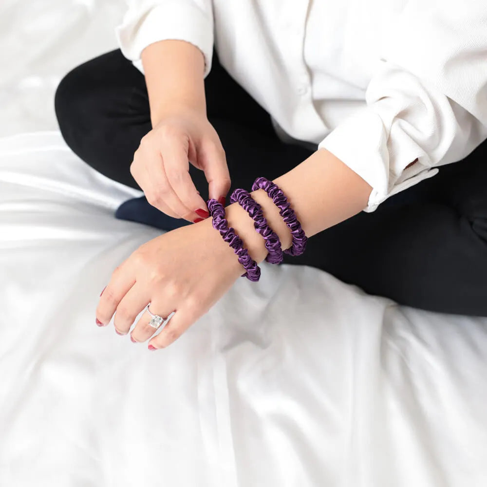 Blissy Skinny Scrunchies in Royal Purple