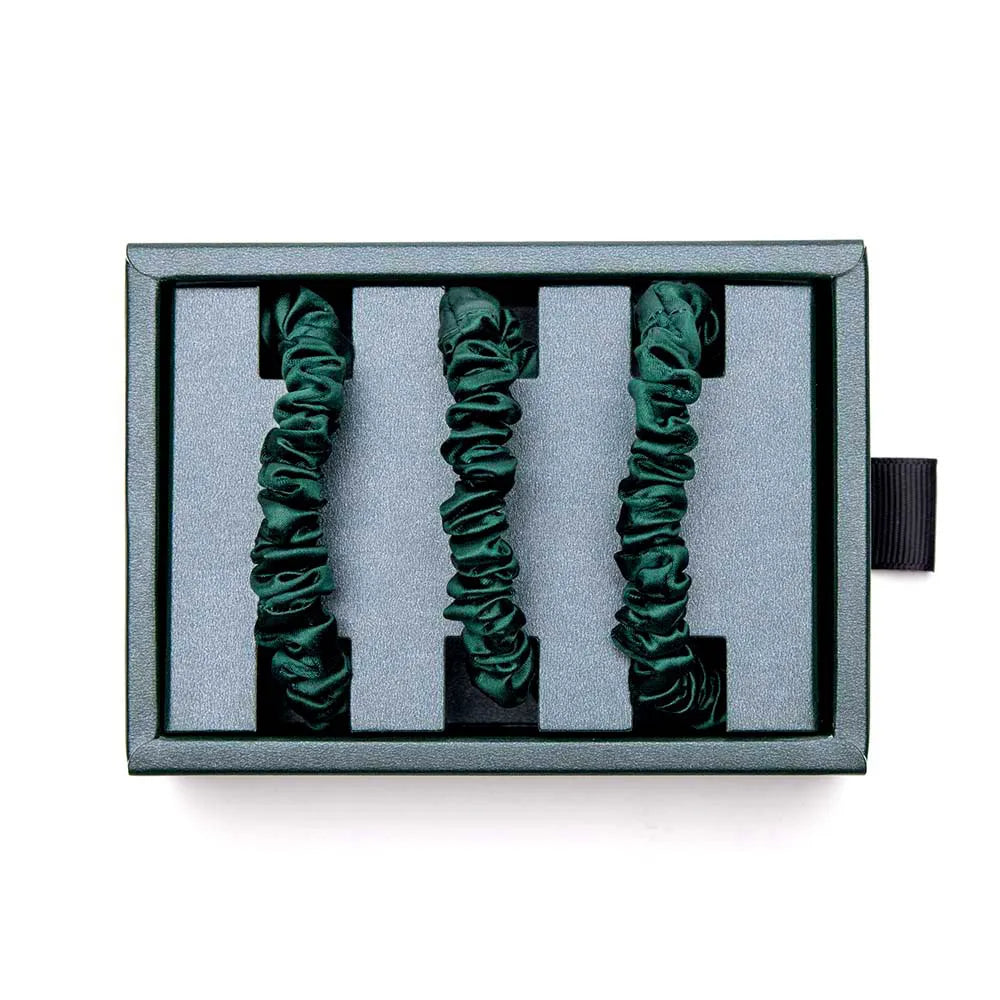 Blissy Skinny Scrunchies in Emerald
