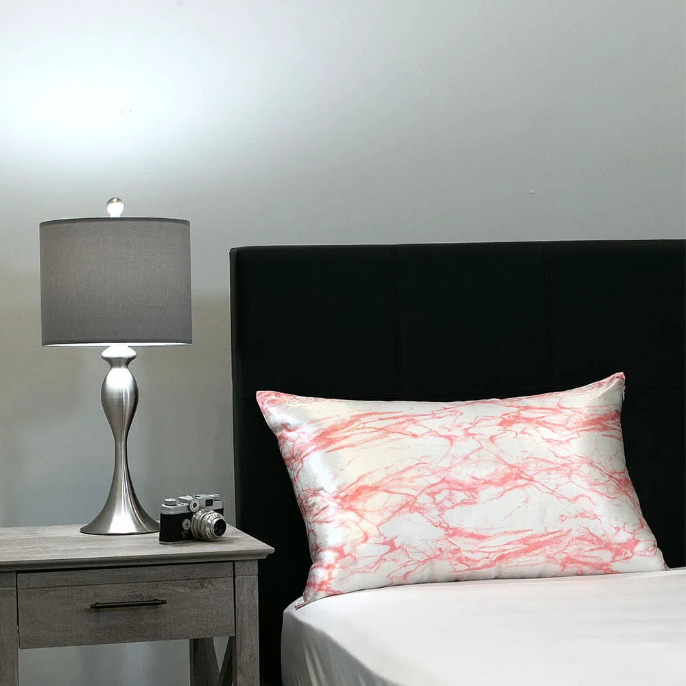 Pillowcase in Rose White Marble, King Size