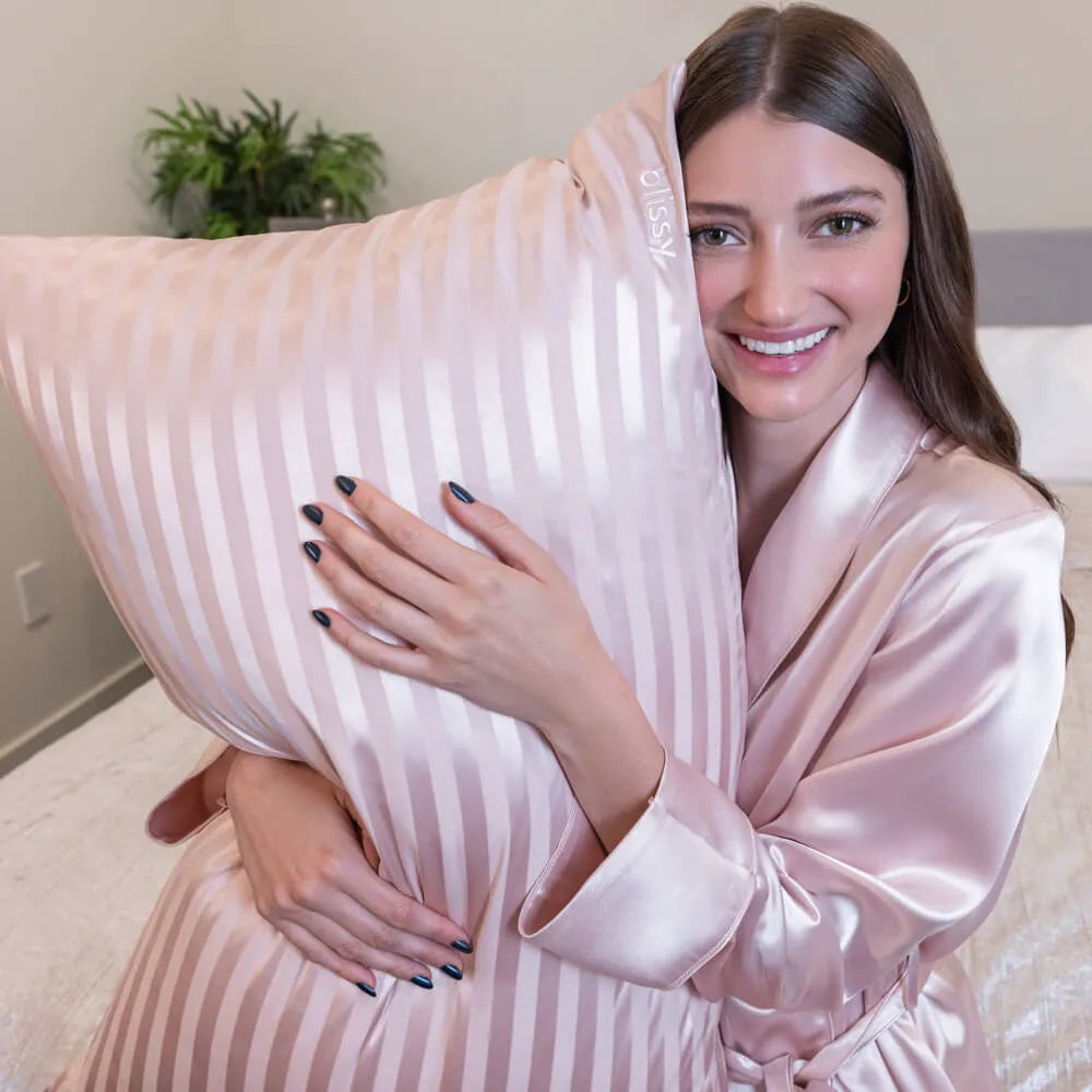 King Pillowcase in Pink Striped