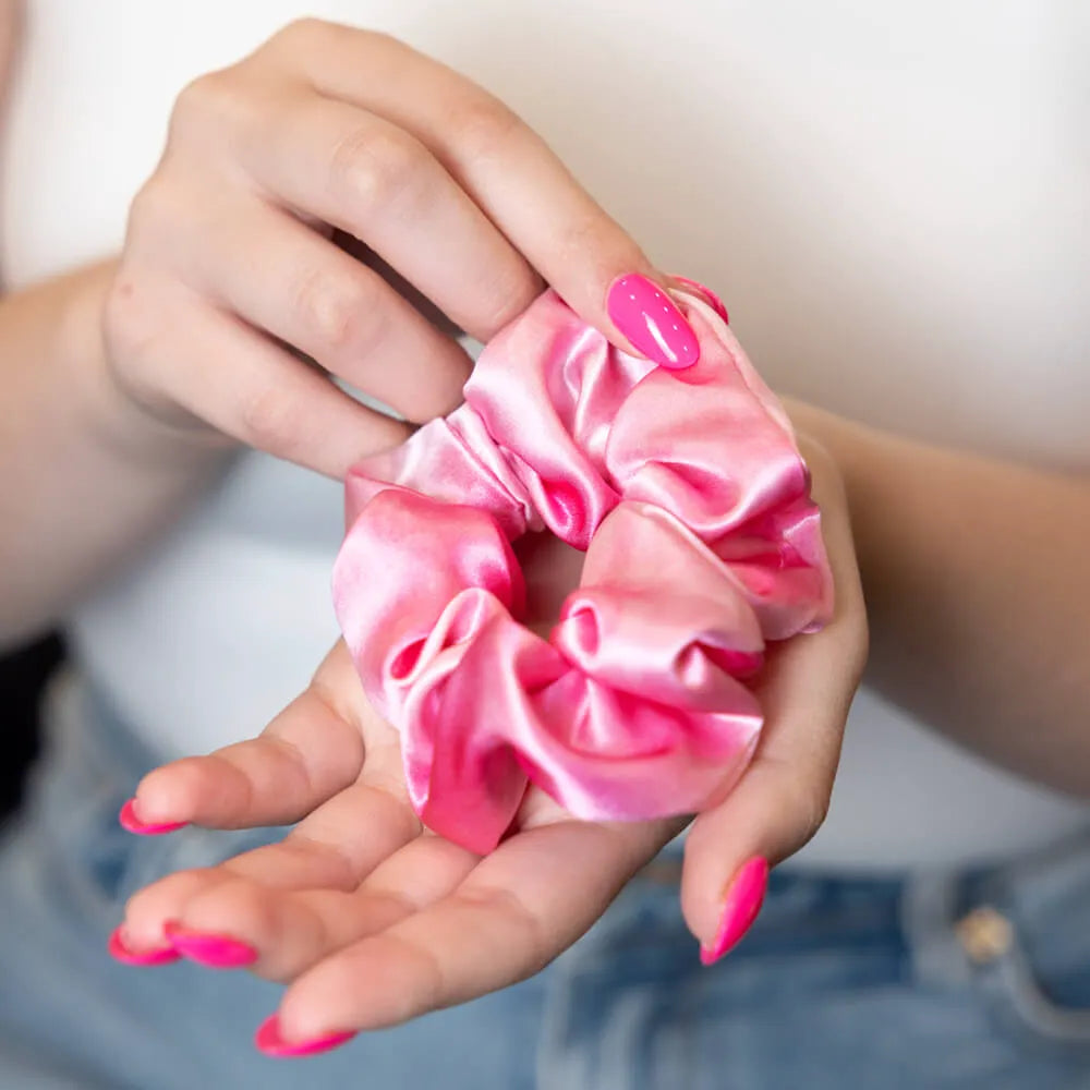 Blissy Scrunchies in Pink Tie-Dye