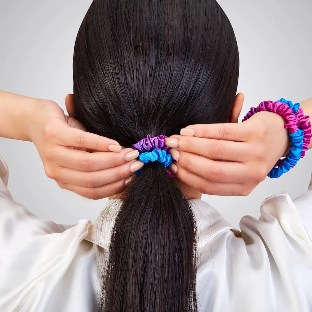 Blissy Skinny Scrunchies in Purple Ombre