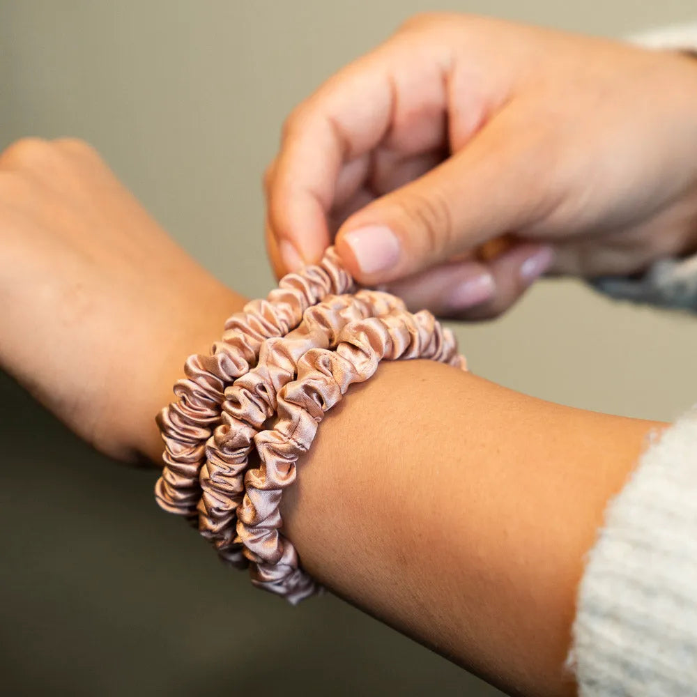 Blissy Skinny Scrunchies in Rose Gold