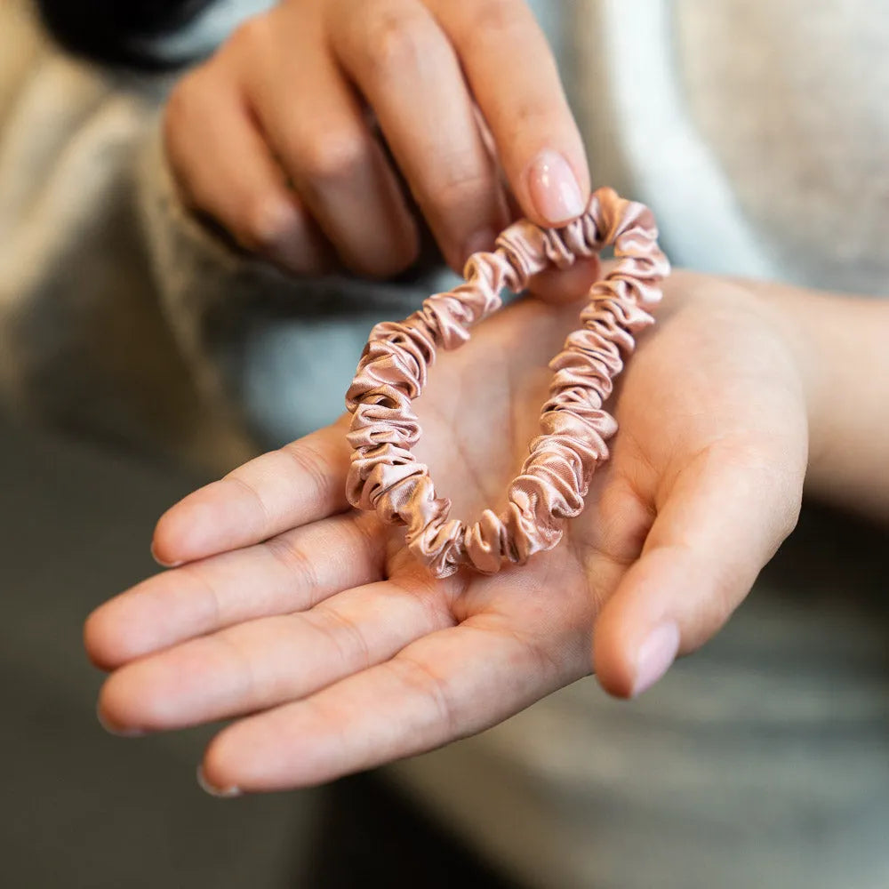 Blissy Skinny Scrunchies in Rose Gold
