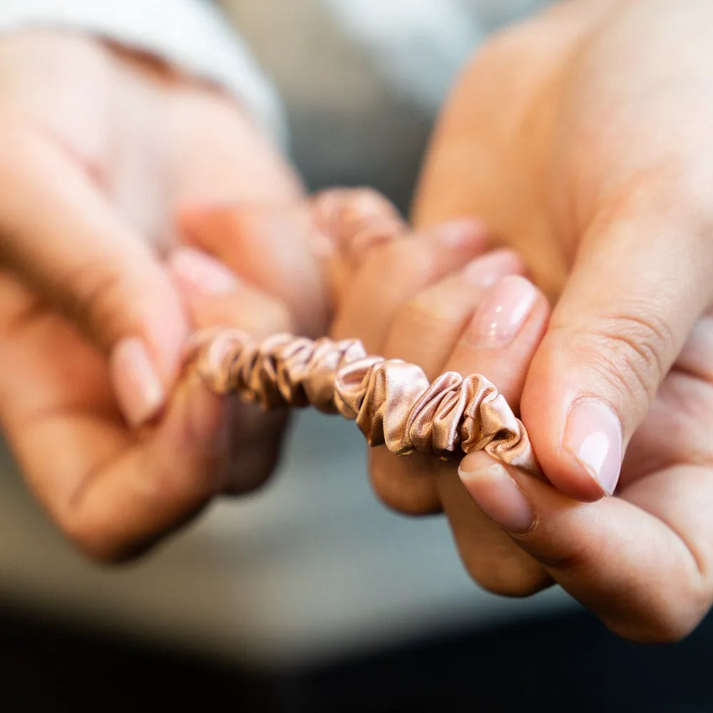 Blissy Skinny Scrunchies in Rose Gold