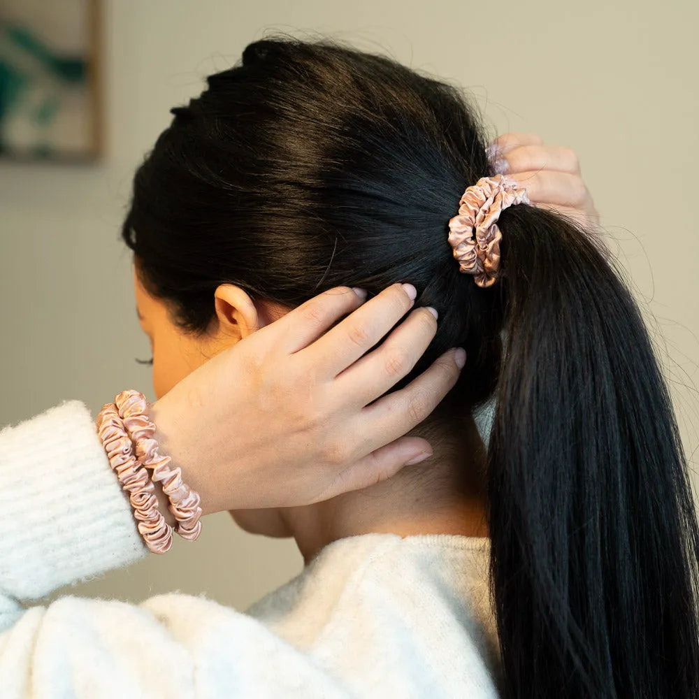 Blissy Skinny Scrunchies in Rose Gold