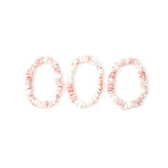 Blissy Skinny Scrunchies in Rose White Marble