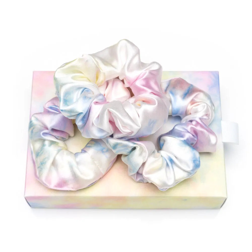 Blissy Scrunchies in Yellow Tie-Dye