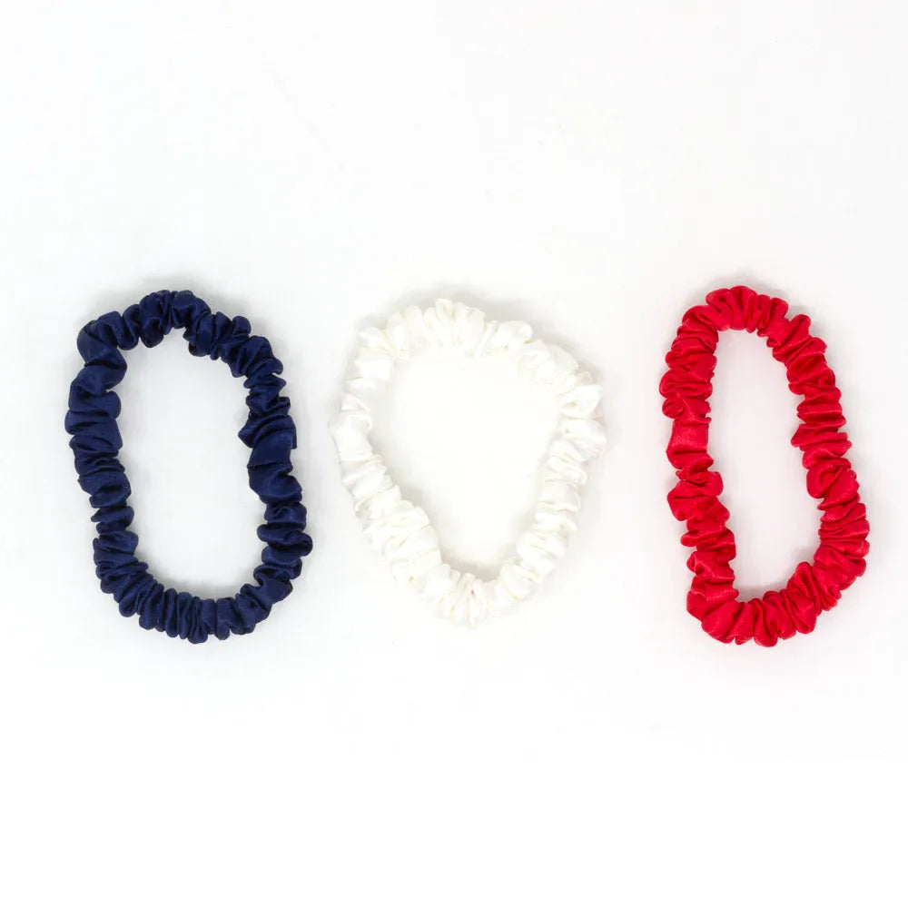 Blissy Skinny Scrunchies in Red, White, and Blue
