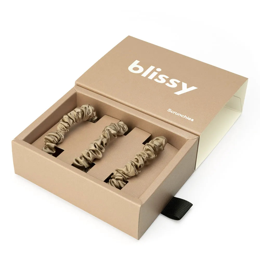 Blissy Skinny Scrunchies in Taupe