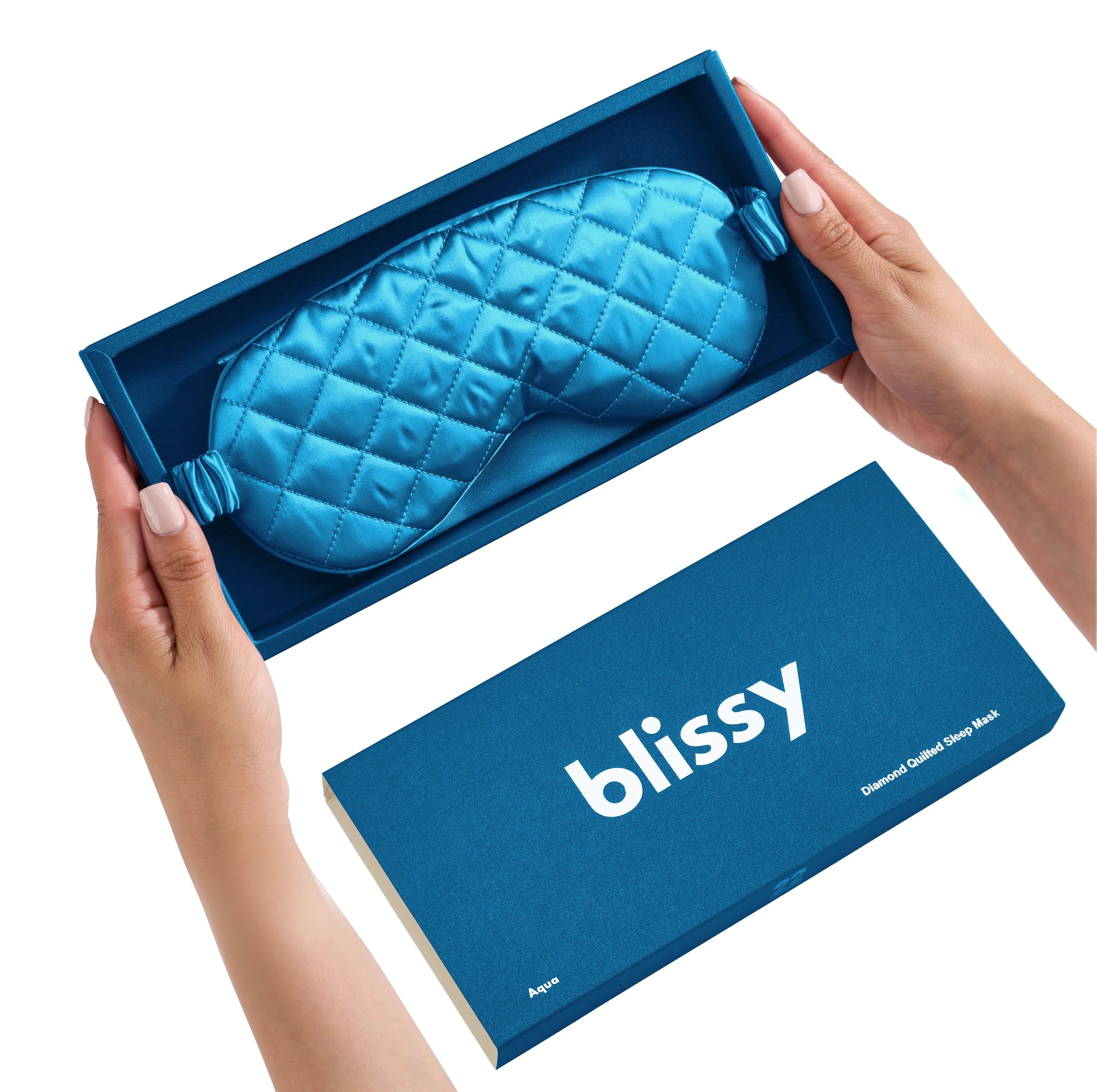Aqua Diamond Quilted Sleep Mask