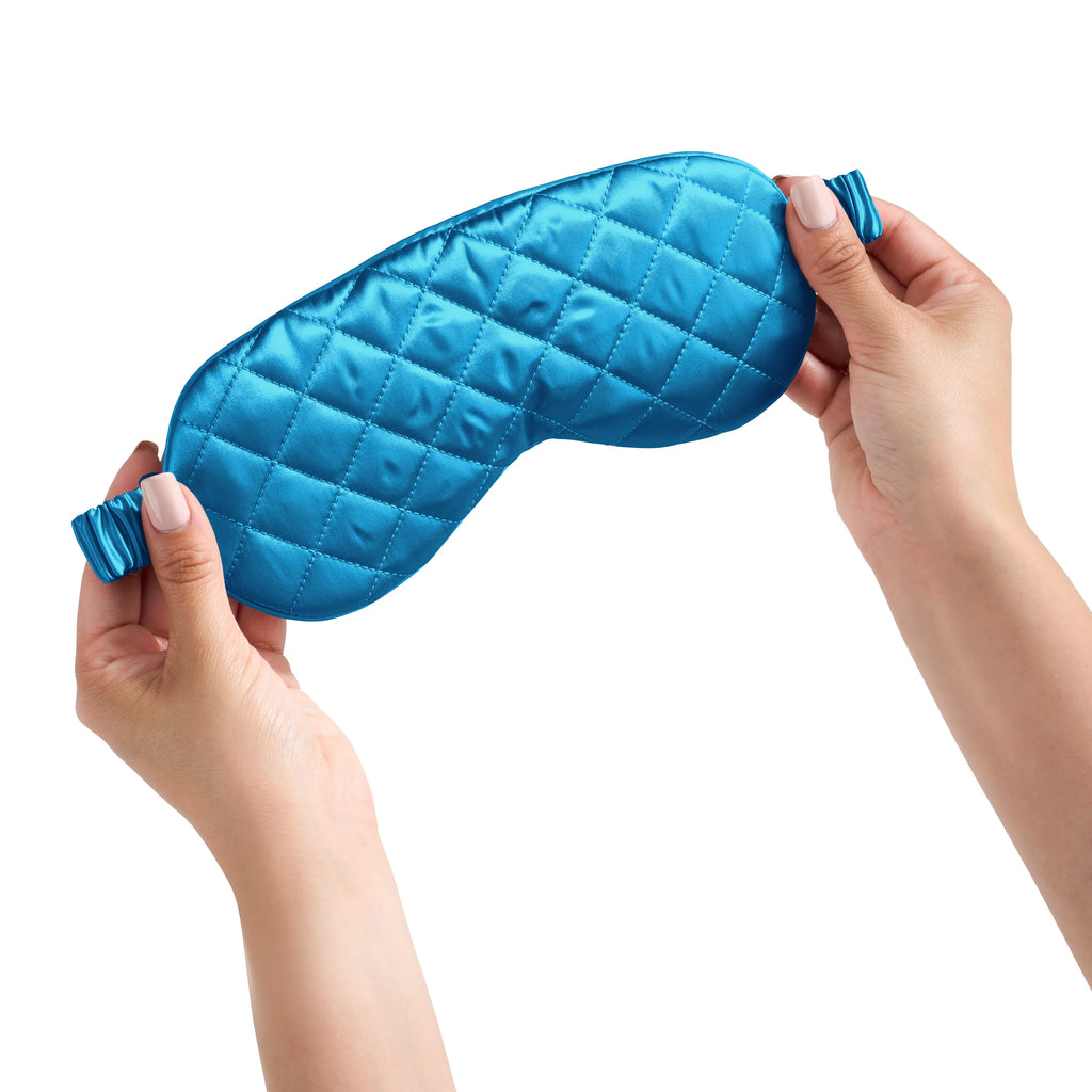 Aqua Diamond Quilted Sleep Mask