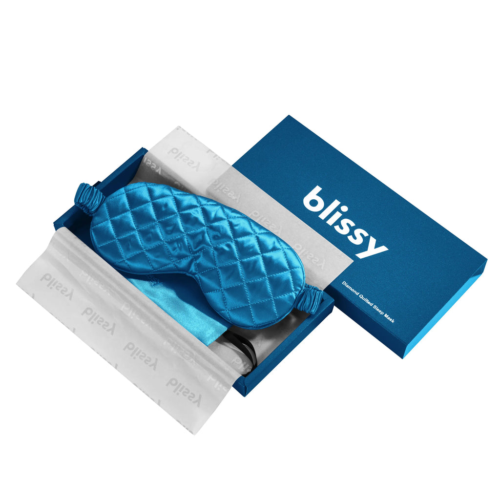 Aqua Diamond Quilted Sleep Mask