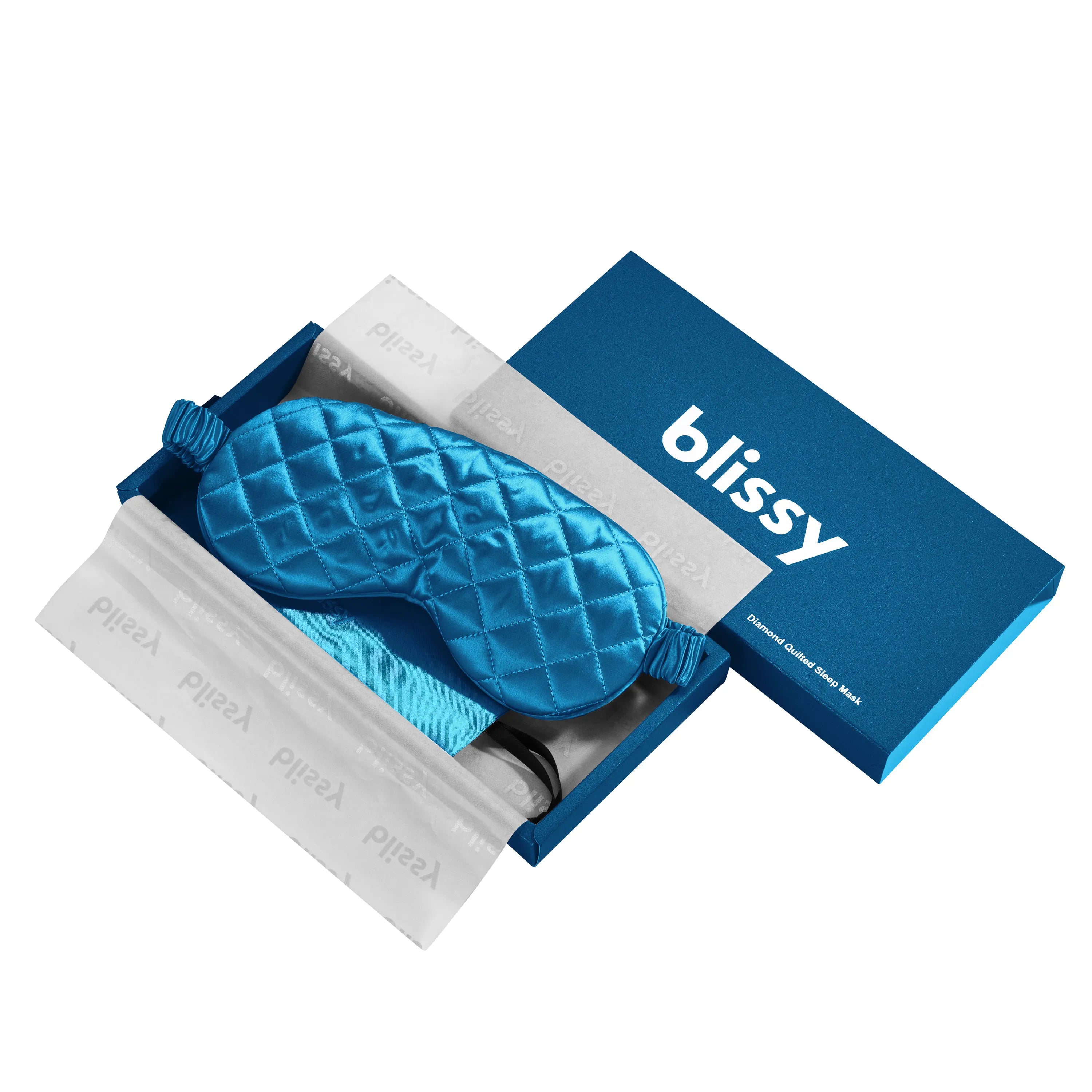 Aqua Diamond Quilted Sleep Mask