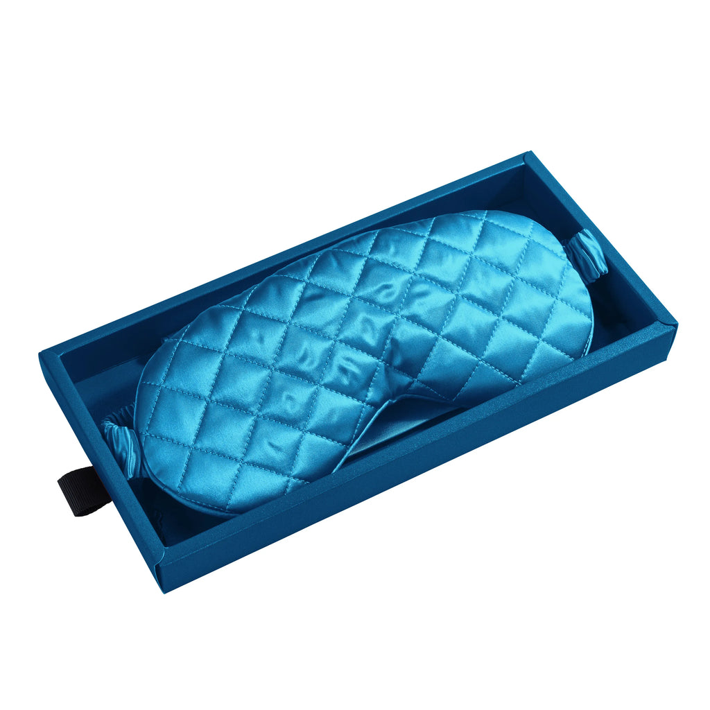 Aqua Diamond Quilted Sleep Mask